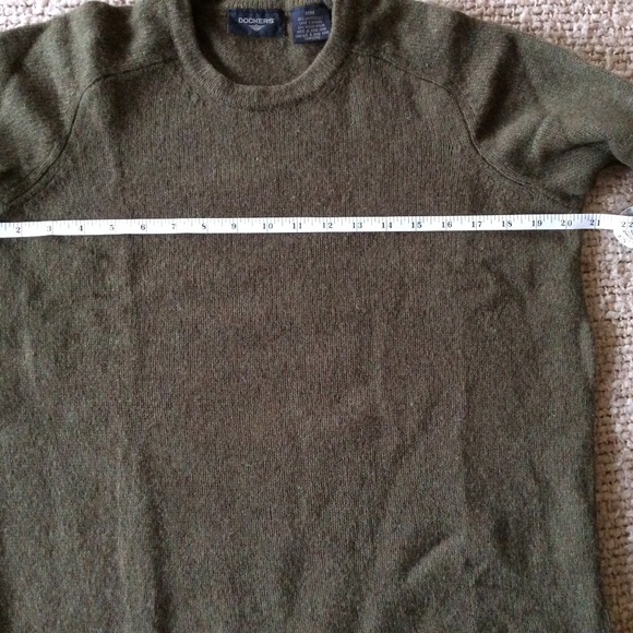 Men’s Dockers |Gorgeous Army/camouflage Green Sweater | Size M | Lambswool - Picture 8 of 9